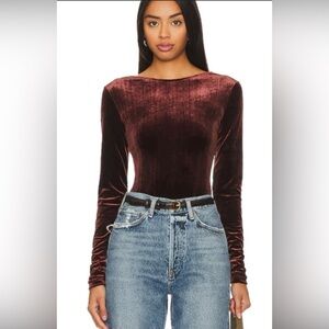 Agolde Corrin Velvet Bodysuit